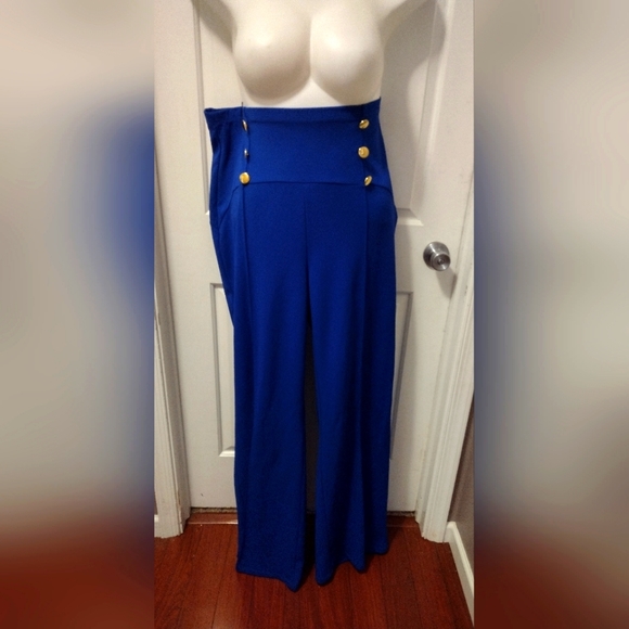 Fashion Nova High Waisted Dress Pants w/ Gold Button Details Sz 3X - Picture 3 of 8